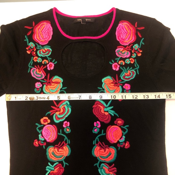 Nanette Lepore Floral Knit Embroidered Cutout Mini Dress XS - Picture 12 of 15